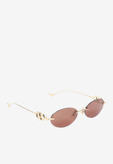 VLogo Oval-Shaped Sunglasses