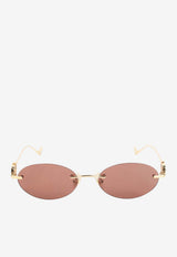 VLogo Oval-Shaped Sunglasses