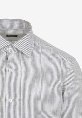 Striped Long-Sleeved Linen Shirt