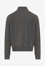 Stand-Up Collar Leather Bomber Jacket