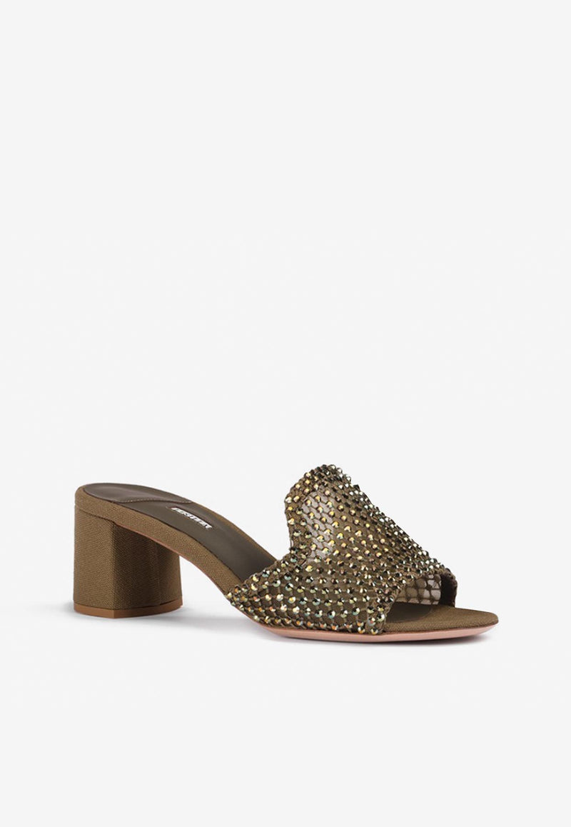 Le Silla Gilda 60 Crystal-Embellished Sandals 1303B050RBPXSTV 961 Army Green