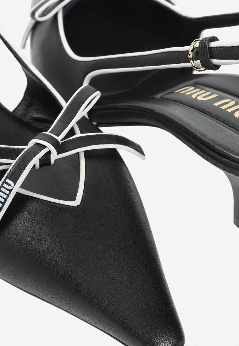 55 Nappa Leather Slingback Pumps