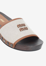 Canvas and Leather Clogs