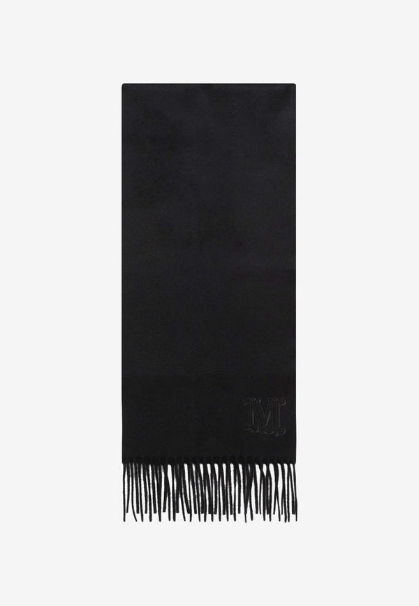 Logo Embroidered Cashmere Scarf