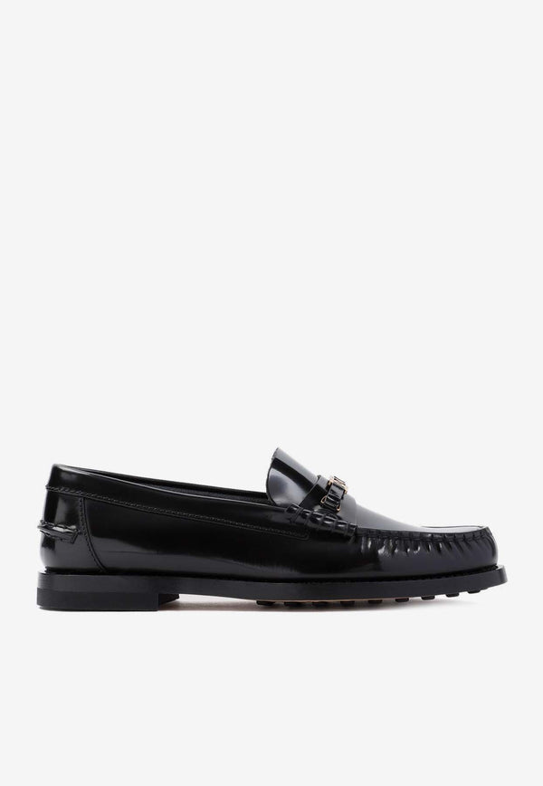Micro Catena Brushed Leather Loafers