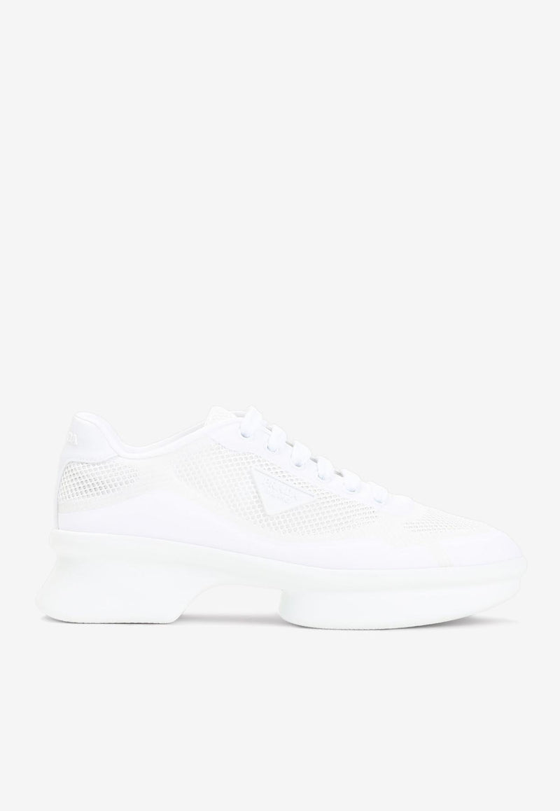 Wavy Triangle Logo Low-Top Sneakers