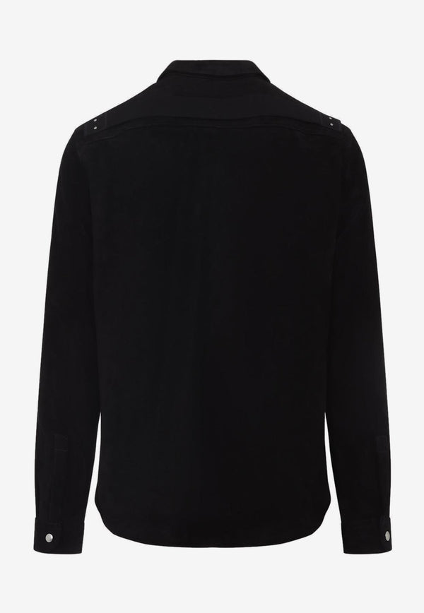 Suede Button-Up Shirt