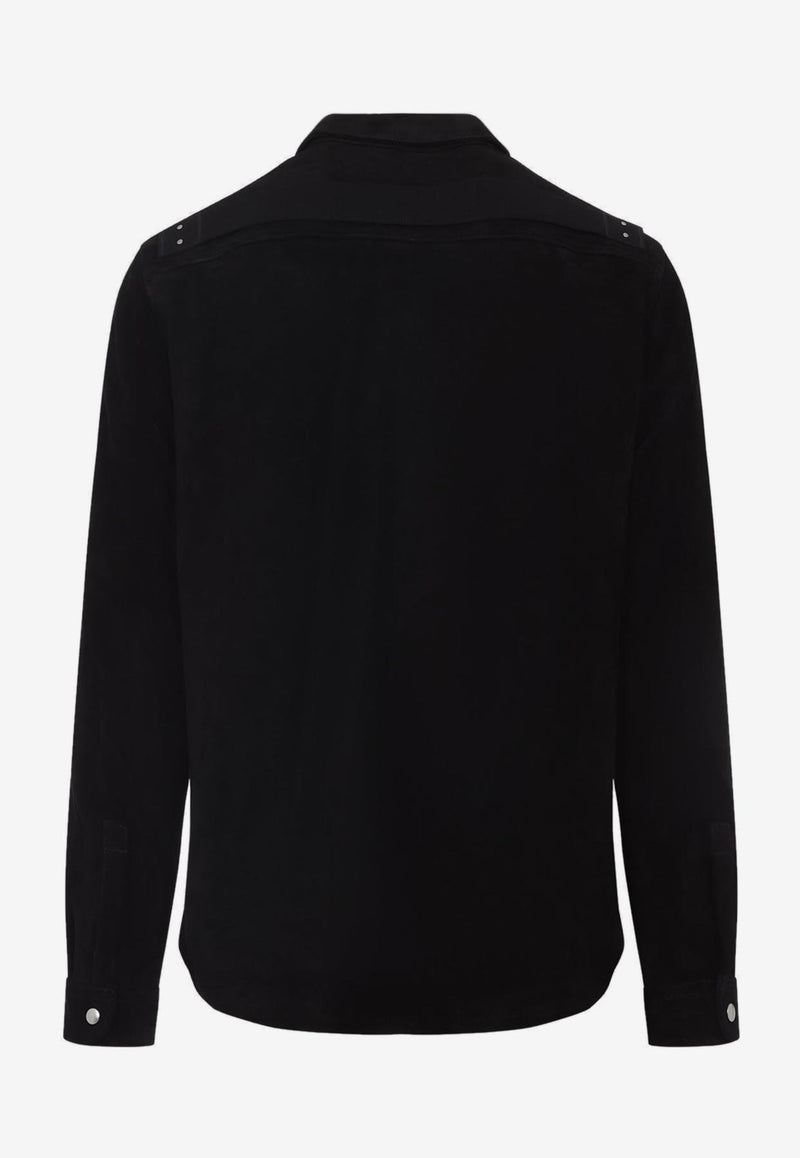 Suede Button-Up Shirt