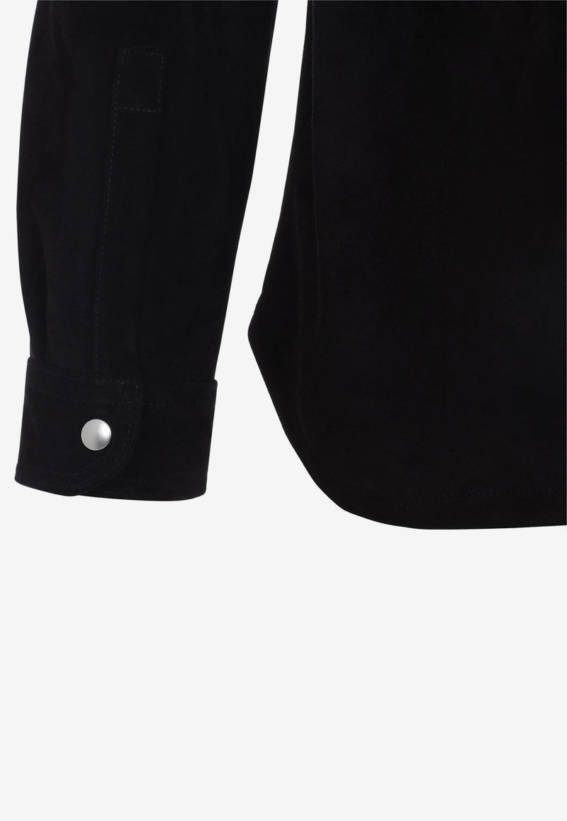 Suede Button-Up Shirt