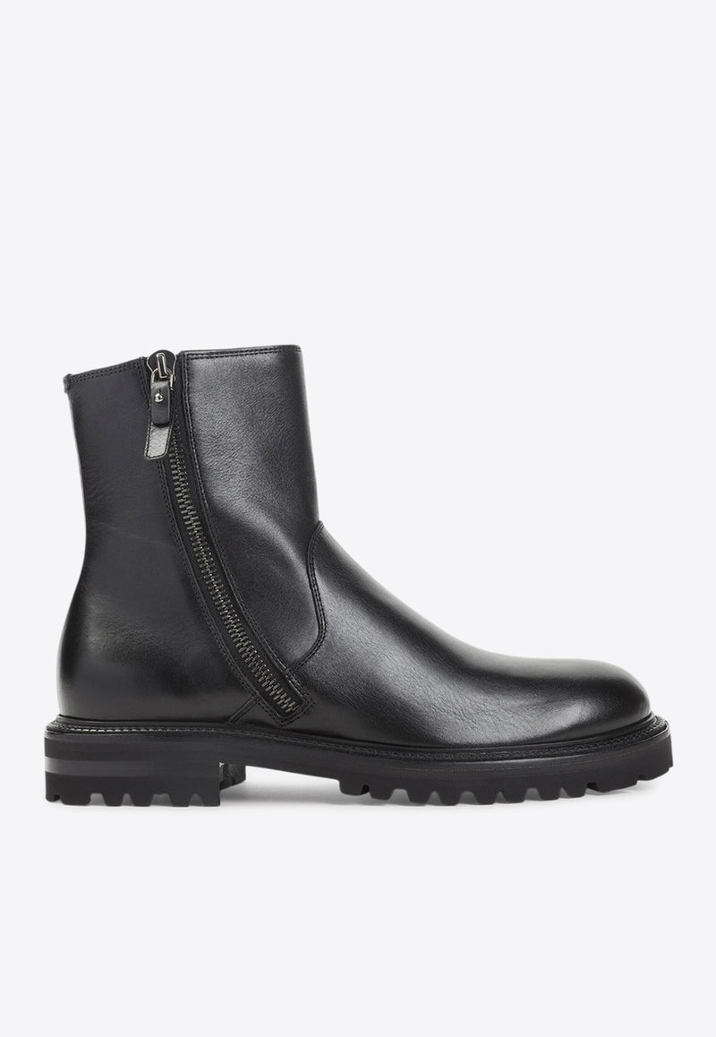 Leather Zip Ankle Boots
