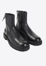 Leather Zip Ankle Boots