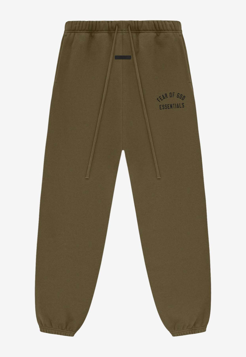 Fear Of God Essentials Logo Print Fleece Track Pants Green 130BT242024F_000_OLIVE