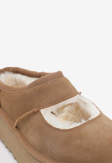 Bea Mary-Jane Flatform Suede Slippers