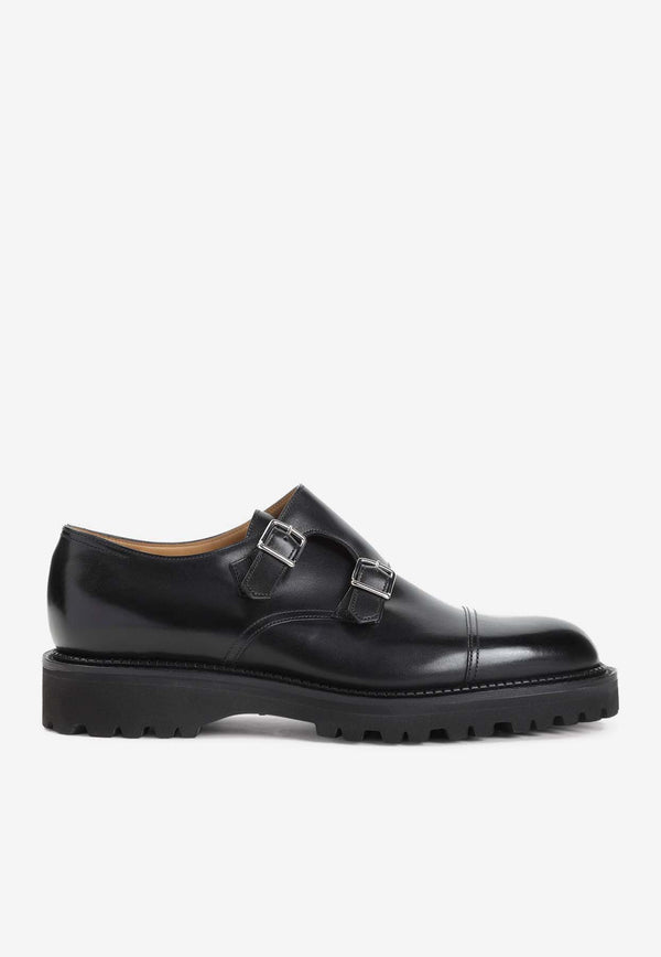 William Leather Monk Strap Shoes