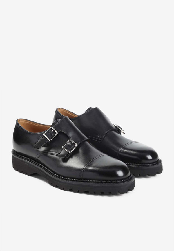 William Leather Monk Strap Shoes