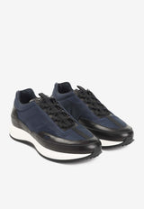 Nylon and Leather Low-Top Sneakers