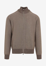 Zip-Up Cashmere Bomber Jacket
