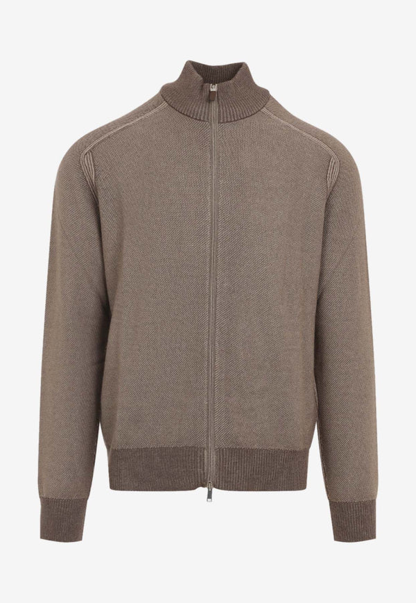 Zip-Up Cashmere Bomber Jacket