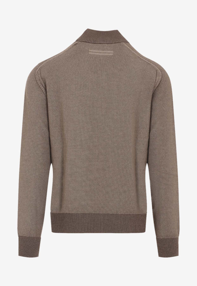 Zip-Up Cashmere Bomber Jacket