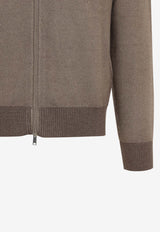 Zip-Up Cashmere Bomber Jacket