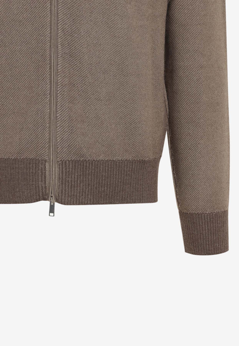 Zip-Up Cashmere Bomber Jacket