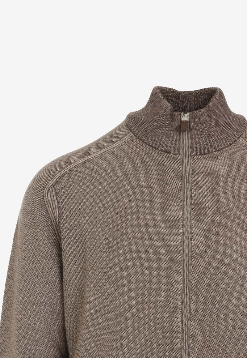 Zip-Up Cashmere Bomber Jacket