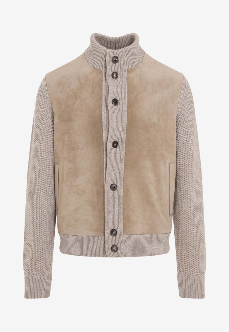 Oasi Knitted Cashmere and Suede Jacket