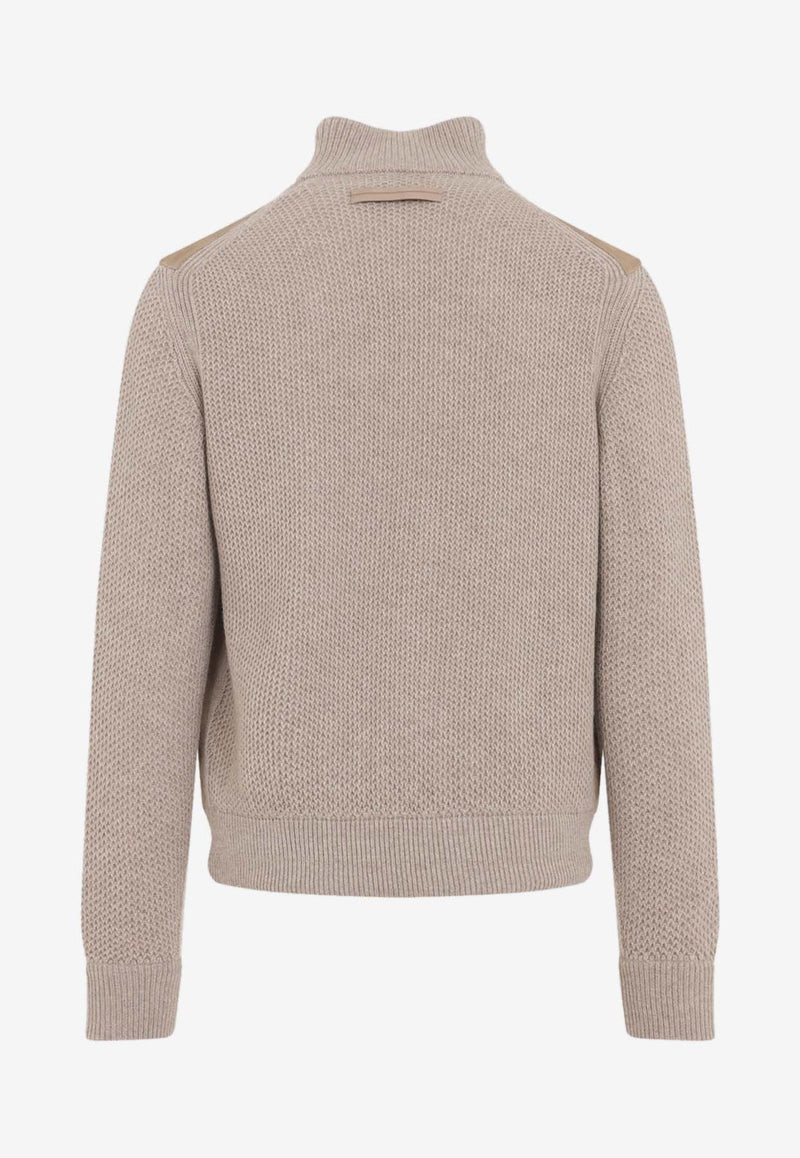 Oasi Knitted Cashmere and Suede Jacket