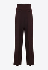Wool Tailored Straight-Leg Pants