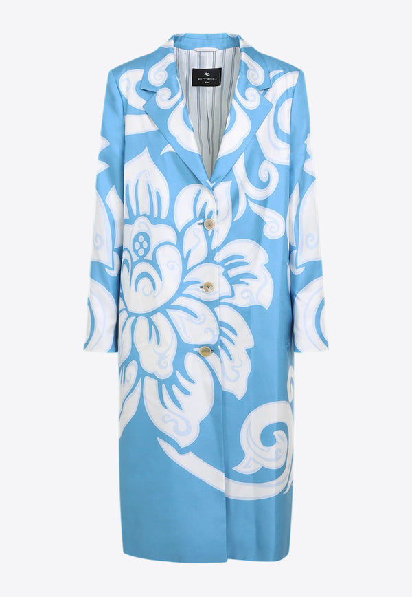 معطف مطبوع من الحرير