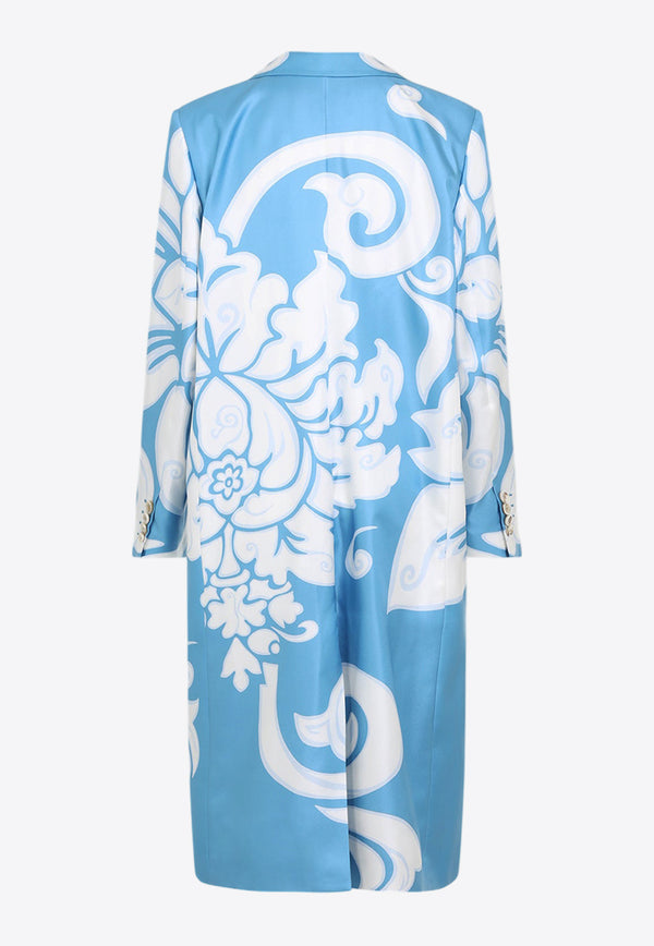 معطف مطبوع من الحرير