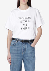 Victoria Beckham Fashion Stole My Smile T-shirt White 1322JTS004130ACO/S_VIBEC-WHT