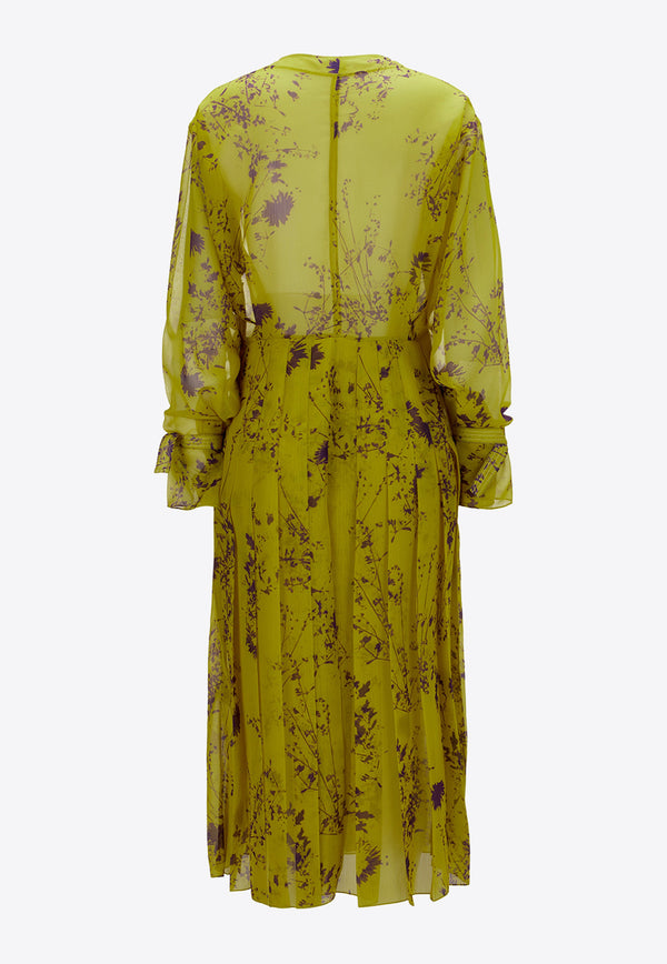 Victoria Beckham Tea Printed Maxi Dress 1323WDR004817BYELLOW