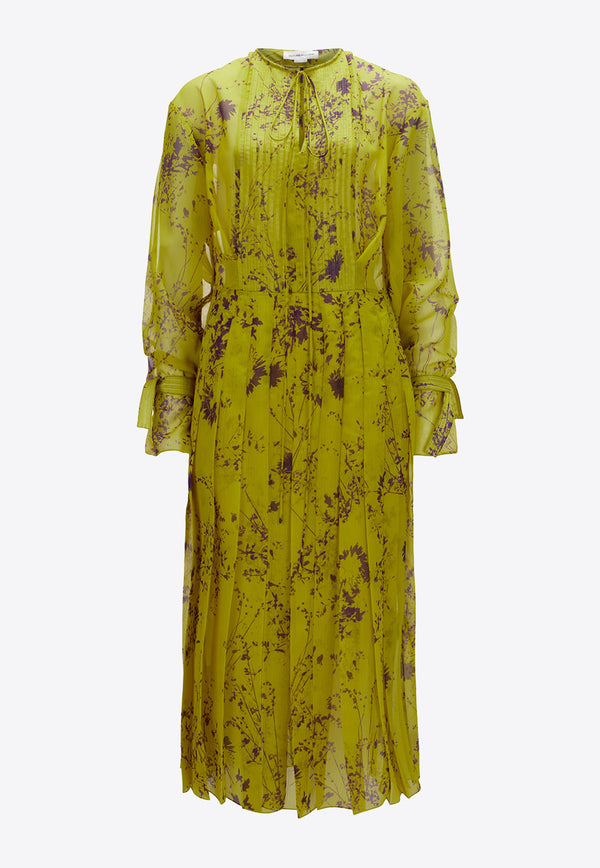 Victoria Beckham Tea Printed Maxi Dress 1323WDR004817BYELLOW