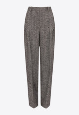 Victoria Beckham Herringbone Wool Pants 1323WTR004778B GREY