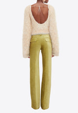 Victoria Beckham Straight-Leg Tailored Pants 1323WTR004852CGREEN