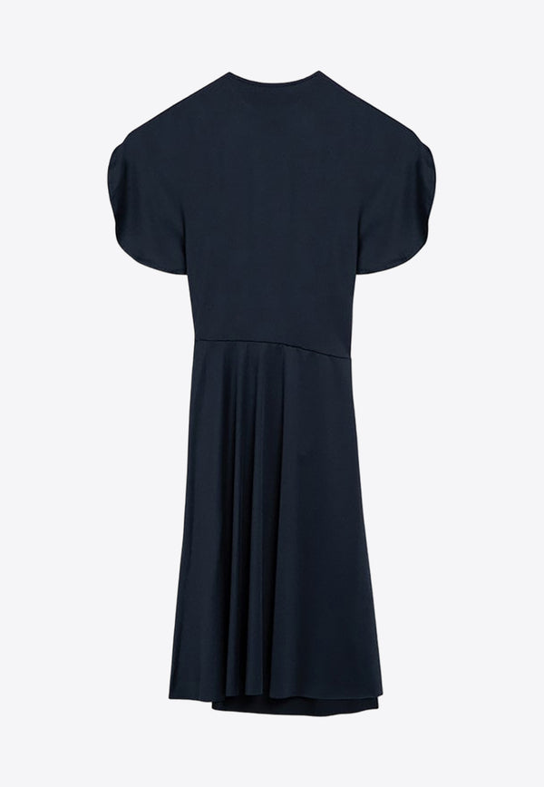 Victoria Beckham Draped Satin Dress Blue 1324JDR005611APL/P_VIBEC-MI