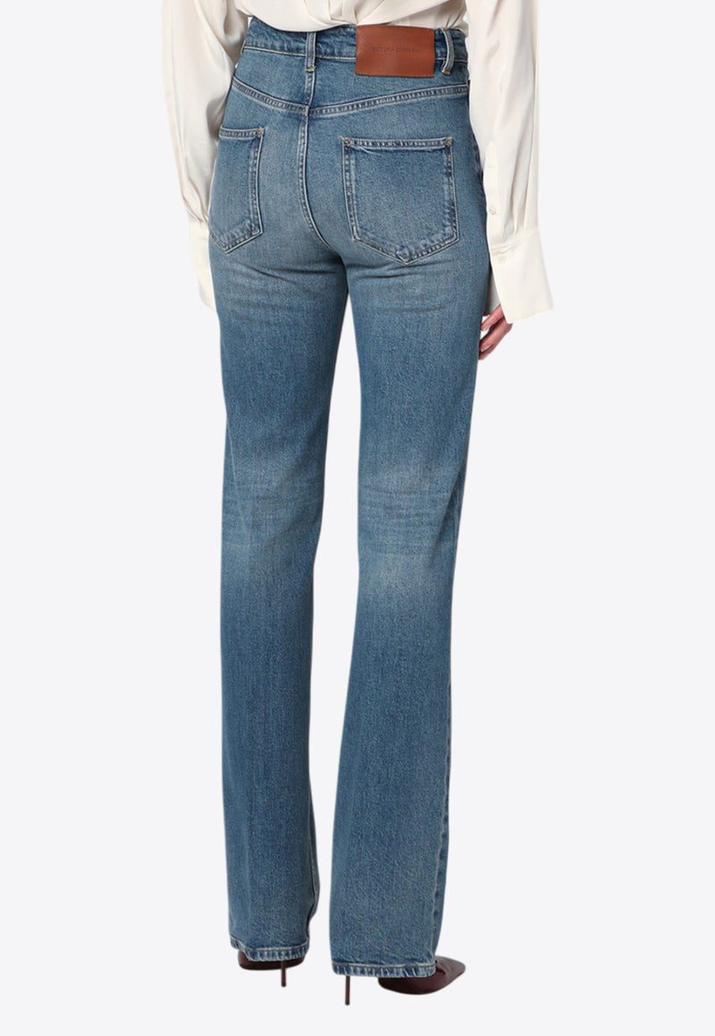Victoria Beckham Julia High-Rise Faded Jeans Blue 1325DJE005216LDE/R_VIBEC-WB