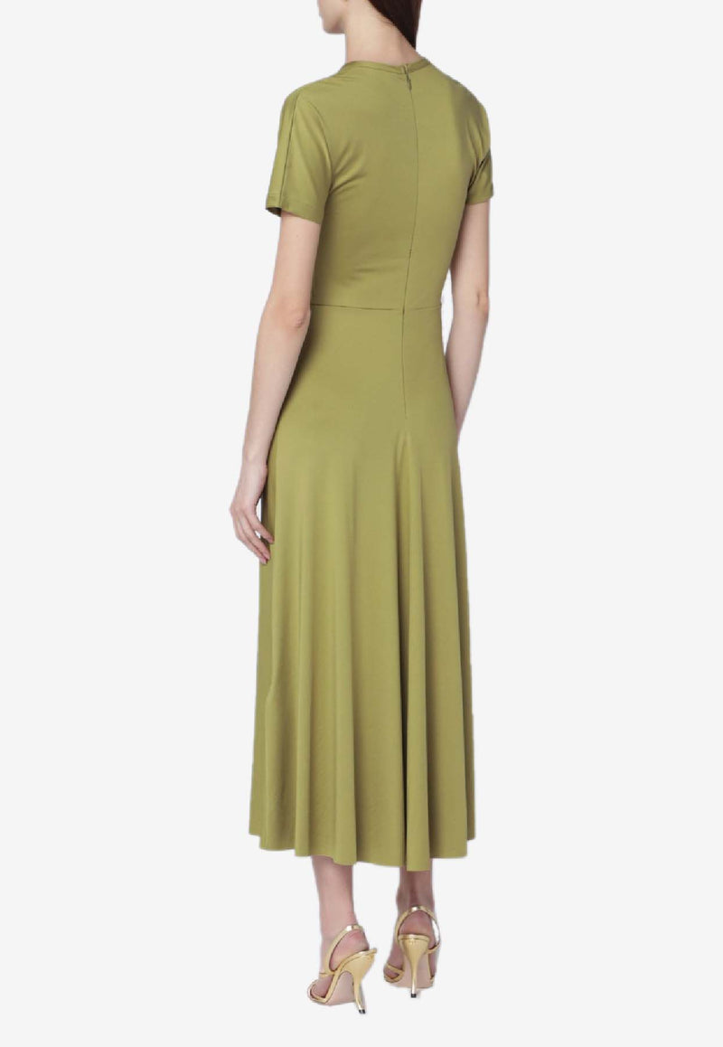 Victoria Beckham Blaire Dress Gathered Midi Dress Green 1325JDR006476APL/S_VIBEC-GR