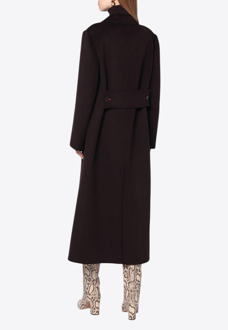 Victoria Beckham Double-Breasted Wool Coat Brown 1325WCT006440AWO/R_VIBEC-CC