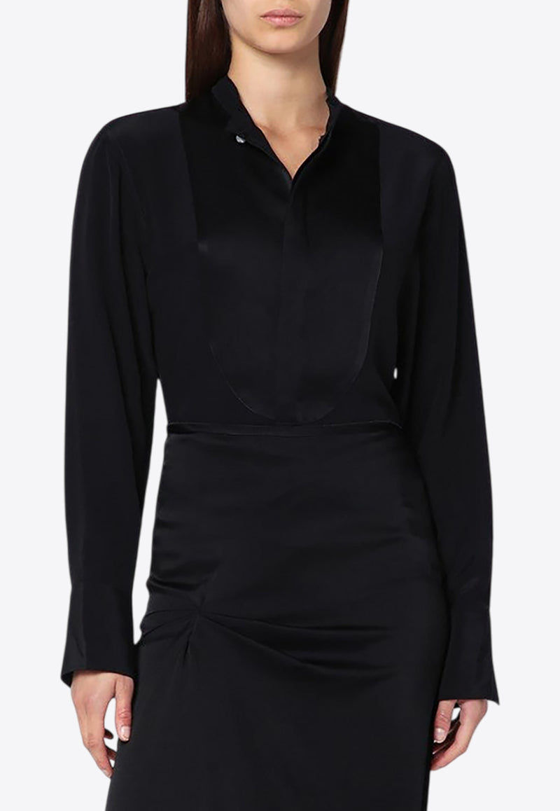 Victoria Beckham Long-Sleeved Silk Shirt Black 1325WSH006457AVI/R_VIBEC-BLK