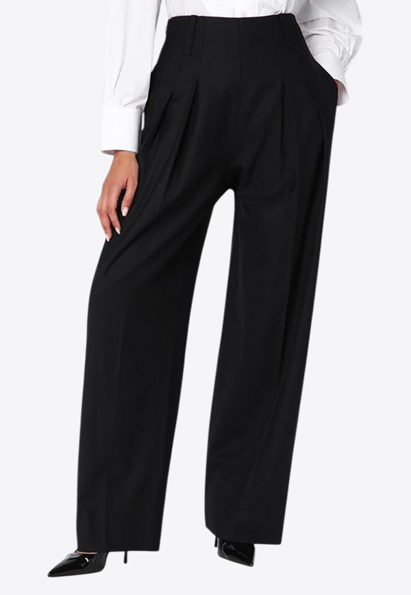 Victoria Beckham Wide-Leg Tailored Pants in Wool-Blend Black 1325WTR006479BWO/R_VIBEC-BLK