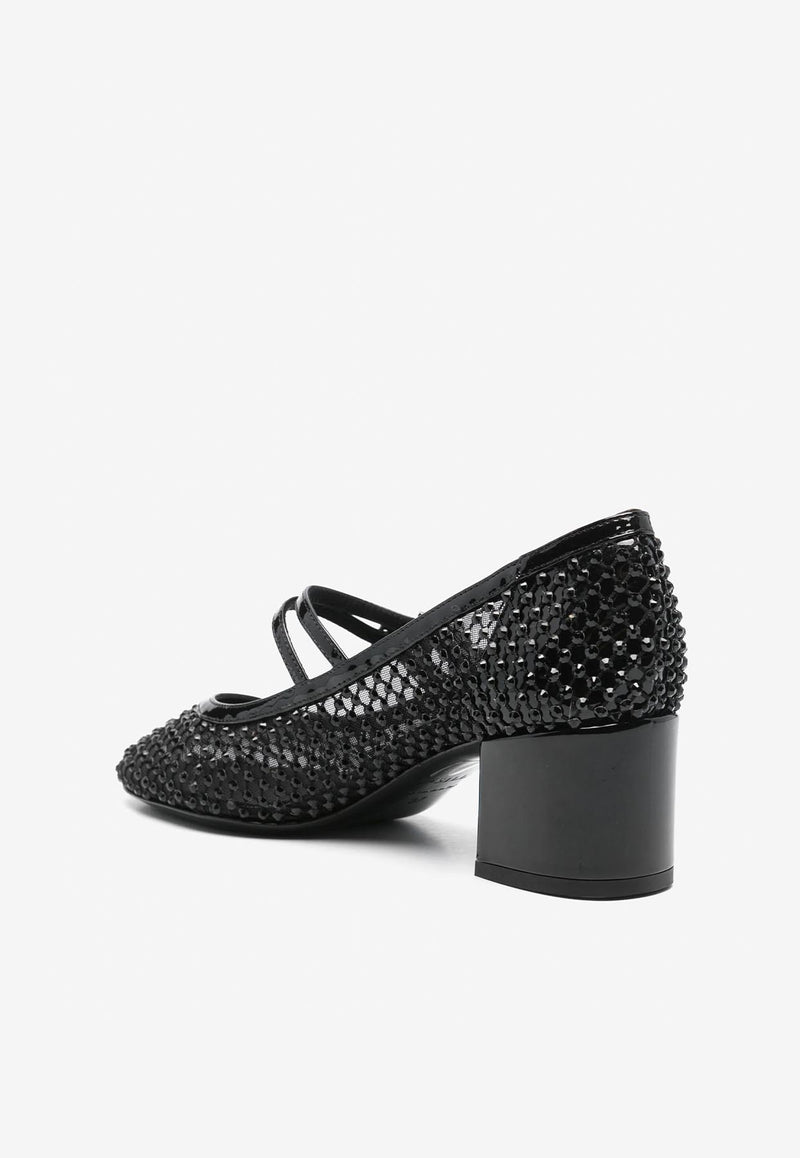 Le Silla Gilda 60 Crystal-Embellished Pumps 1360C050RBPPCAY 933 Black