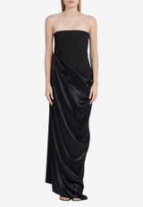 Salvatore Ferragamo Draped Sleeveless Maxi Dress Black 13C464 A 763603 NERO