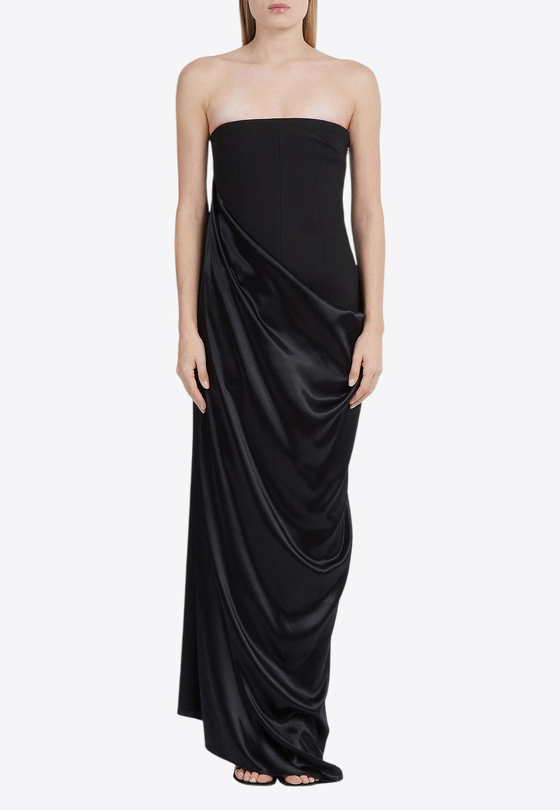 Salvatore Ferragamo Draped Sleeveless Maxi Dress Black 13C464 A 763603 NERO