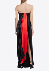 Salvatore Ferragamo Draped Sleeveless Maxi Dress Black 13C464 A 763603 NERO