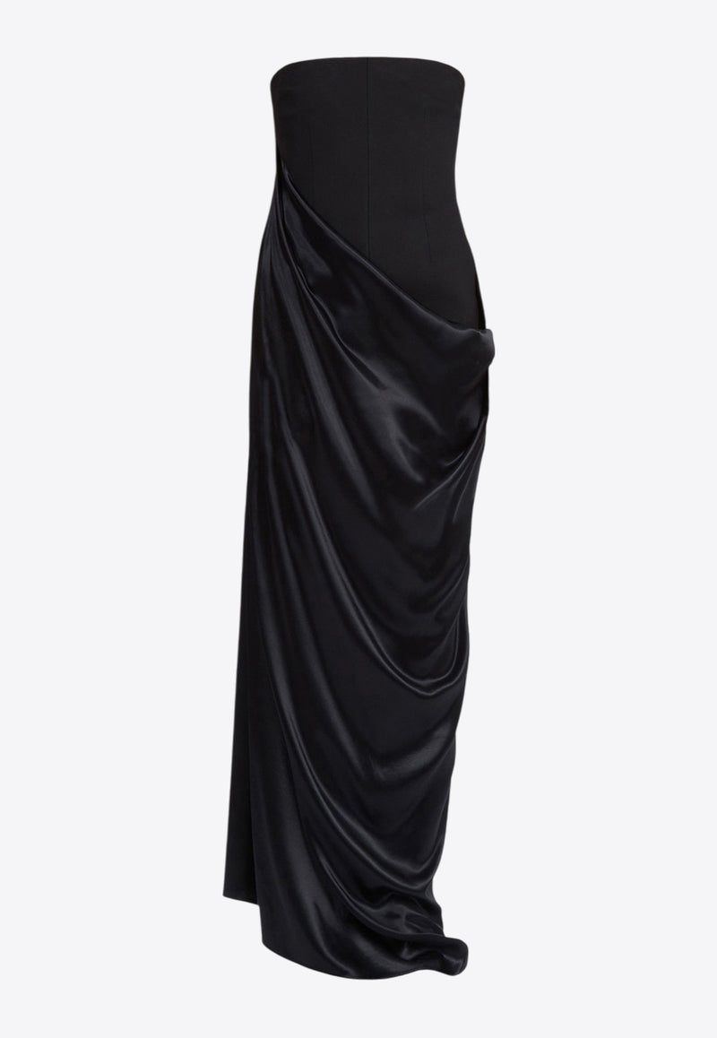 Salvatore Ferragamo Draped Sleeveless Maxi Dress Black 13C464 A 763603 NERO