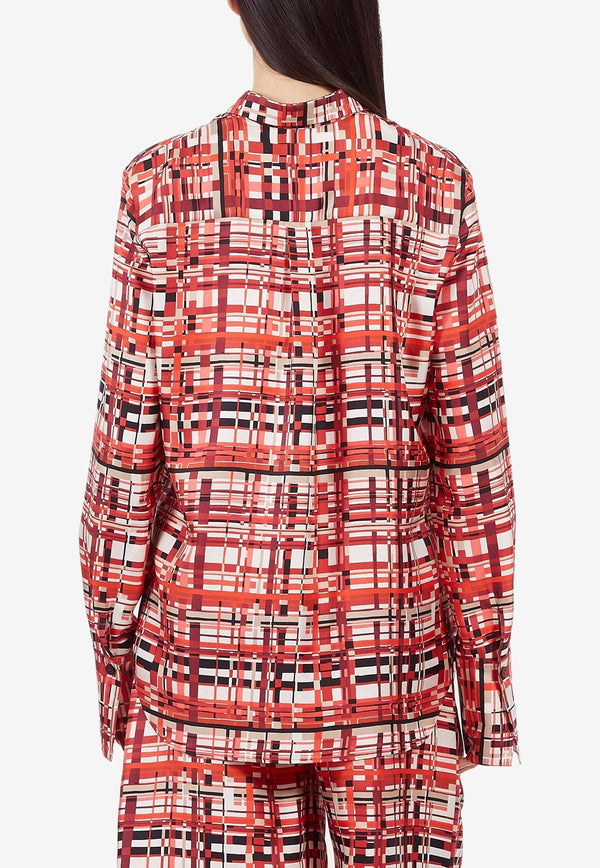 Salvatore Ferragamo Long-Sleeved Checked Shirt 13C584 C 765243 TONI RED Red