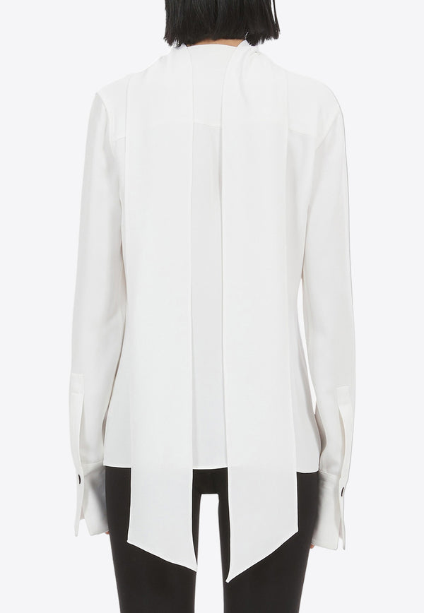 Salvatore Ferragamo Sash Collar Long-Sleeved Shirt White 13C797 C 767800 OFFWHITE