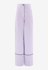 Salvatore Ferragamo Wide-Leg Pajama Pants 13E851 P 775553 LAVANDER Purple